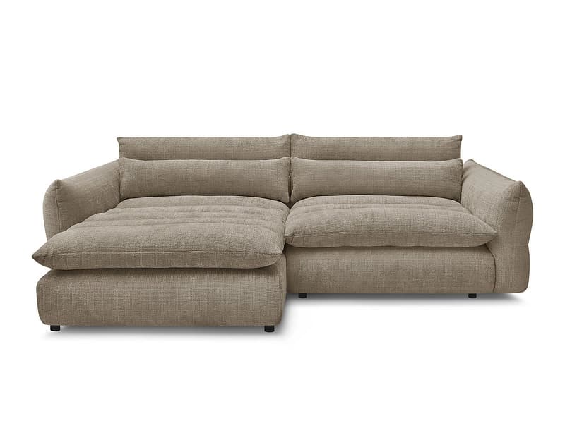 Ecksofa BOBOCHIC NEIL Stoff mit Textur taupe