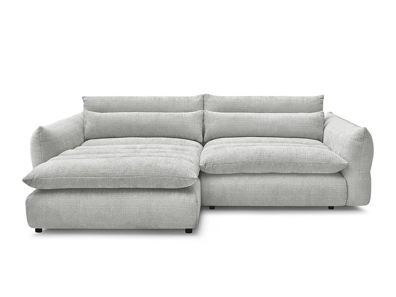 Ecksofa BOBOCHIC NEIL Stoff mit Textur hellgrau