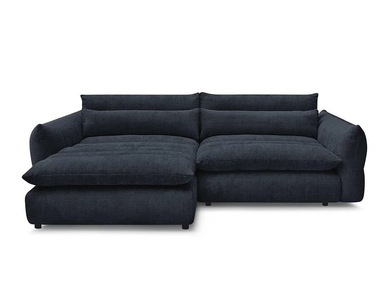 Ecksofa BOBOCHIC NEIL Stoff mit Textur dunkelblau
