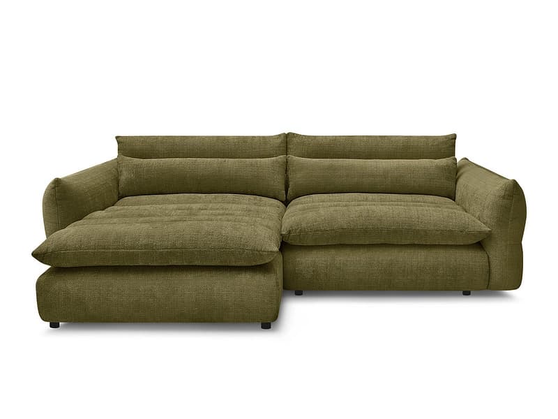 Ecksofa BOBOCHIC NEIL Stoff mit Textur grün