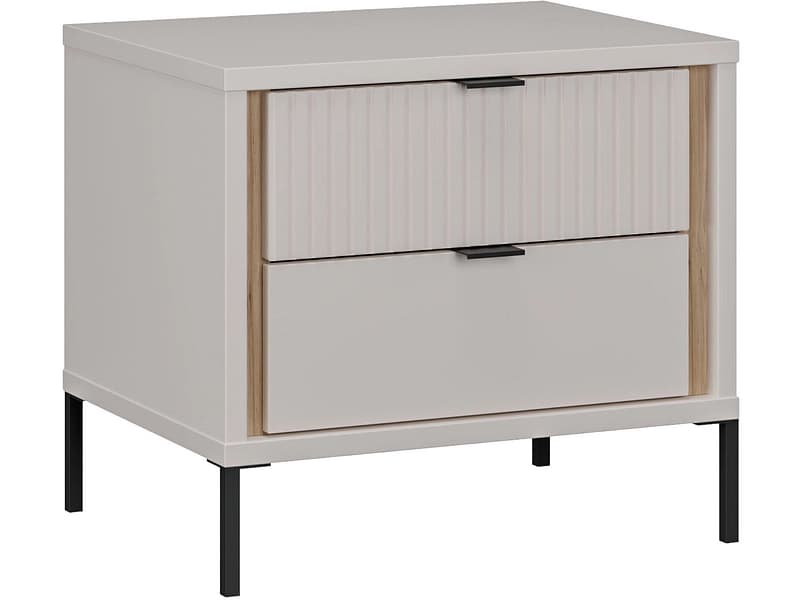 Nachttisch SERAVEL 2 Schubladen 54.4x41.5x48.8cm sand dekor