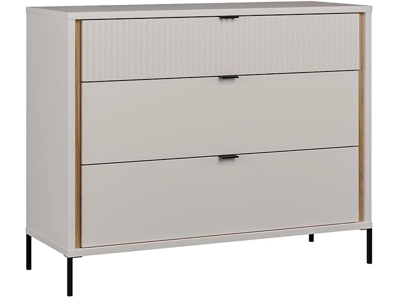 Kommode SERAVEL 3 Schubladen 41.5x109.4x87.2cm sand dekor