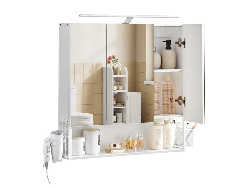 Badezimmerschrank VASAGLE Wolkenweiss