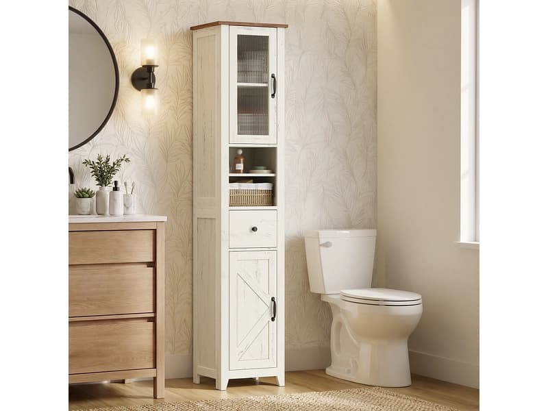 Badezimmer-Aufbewahrungssäule VASAGLE Weiss
