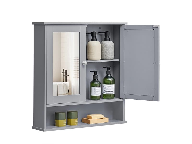 Badezimmerschrank VASAGLE Grau