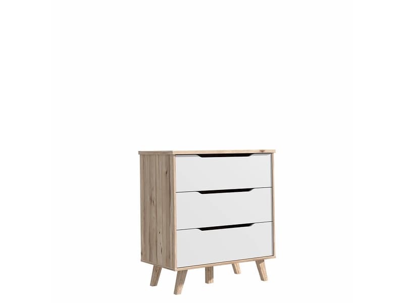 Kommode VANKKA 3 Schubladen 42x80x86.3cm eiche dekor