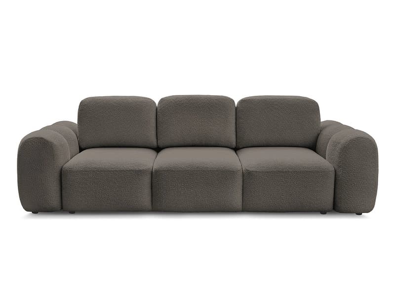 3er Sofa BOBOCHIC MONTAIGNE Boucle-Stoff rotbraun