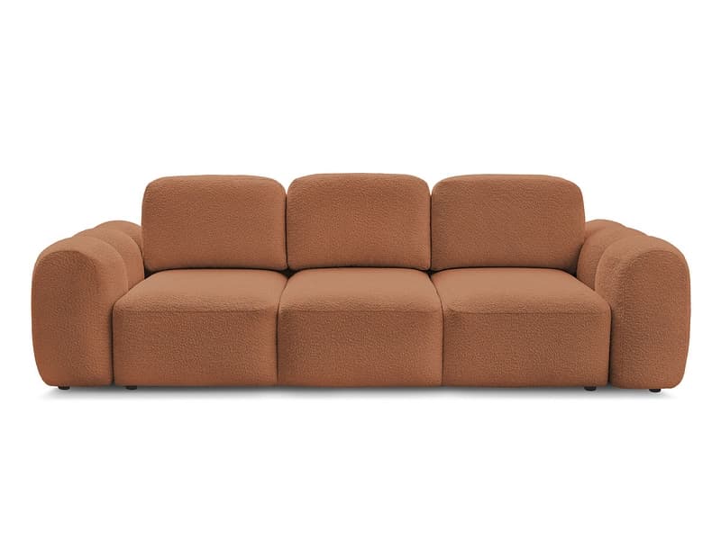 3er Sofa BOBOCHIC MONTAIGNE Boucle-Stoff orange