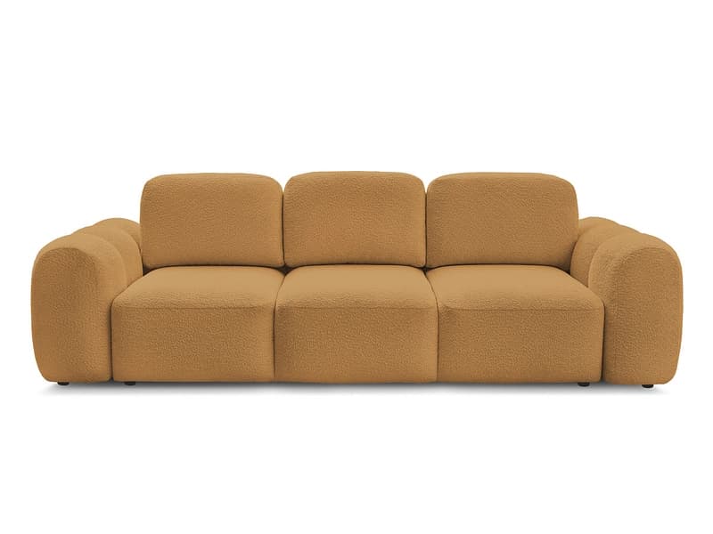 3er Sofa BOBOCHIC MONTAIGNE Boucle-Stoff gelb