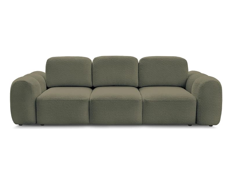 3er Sofa BOBOCHIC MONTAIGNE Boucle-Stoff grün
