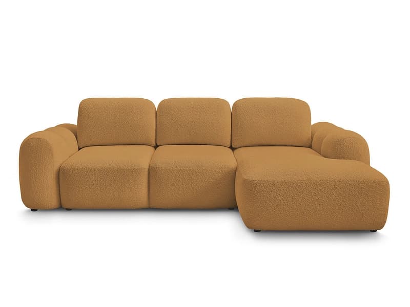 Ecksofa BOBOCHIC MONTAIGNE Boucle-Stoff gelb