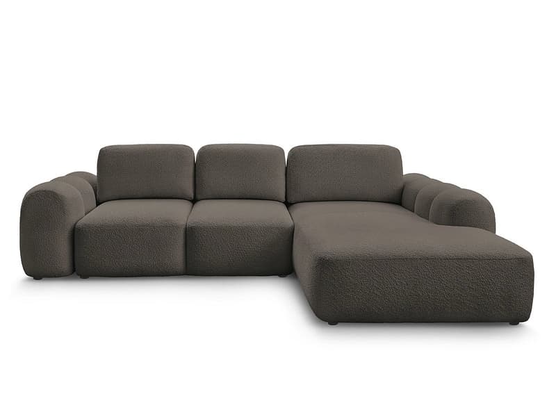 Ecksofa BOBOCHIC MONTAIGNE Boucle-Stoff rotbraun
