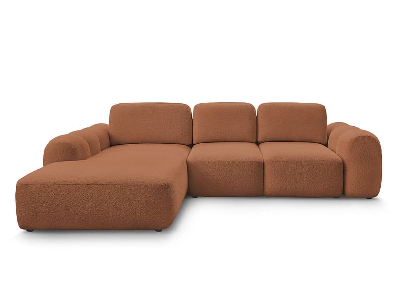 Ecksofa BOBOCHIC MONTAIGNE Boucle-Stoff orange