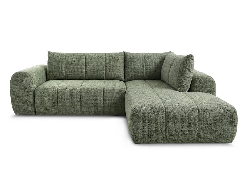Ecksofa BOBOCHIC NESTY Stoff chiniert hellgrün