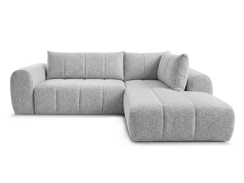 Ecksofa BOBOCHIC NESTY Stoff chiniert hellgrau