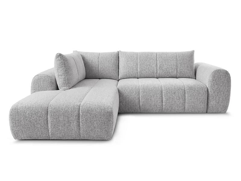Ecksofa BOBOCHIC NESTY Stoff chiniert hellgrau