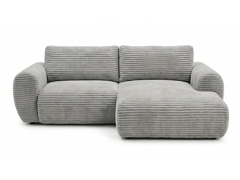 Ecksofa BOBOCHIC LUCIEN Cord-Stoff hellgrau