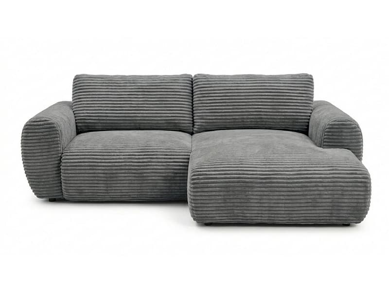 Ecksofa BOBOCHIC LUCIEN Cord-Stoff dunkelgrau