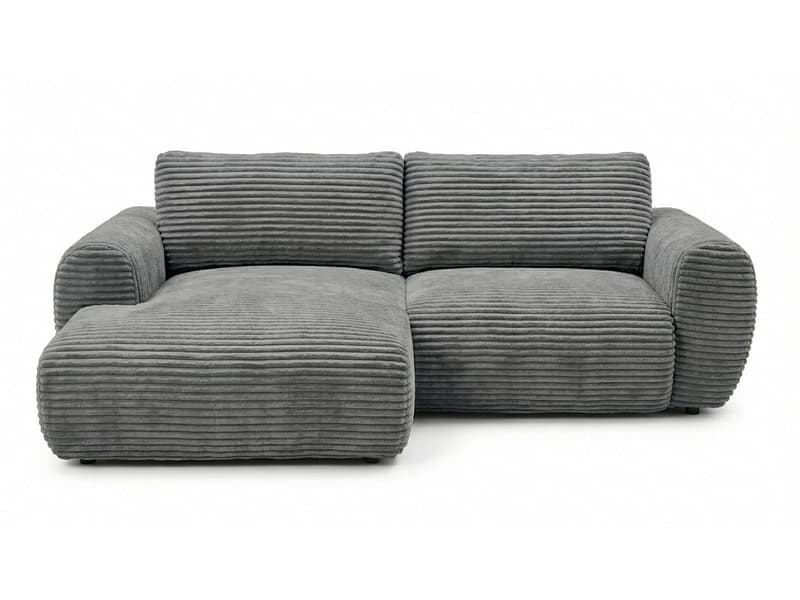 Ecksofa BOBOCHIC LUCIEN Cord-Stoff dunkelgrau