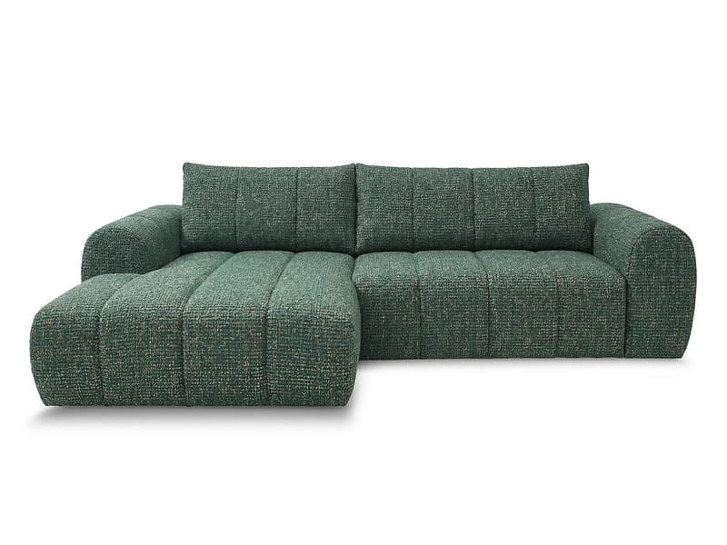 Ecksofa BOBOCHIC NESTY Stoff chiniert dunkelgrün