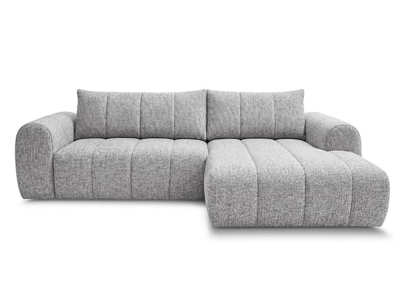 Ecksofa BOBOCHIC NESTY Stoff chiniert hellgrau