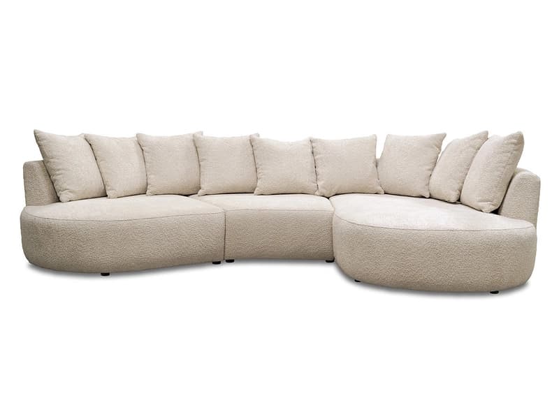Ecksofa BOBOCHIC CALYPSO Boucle-Stoff weiss