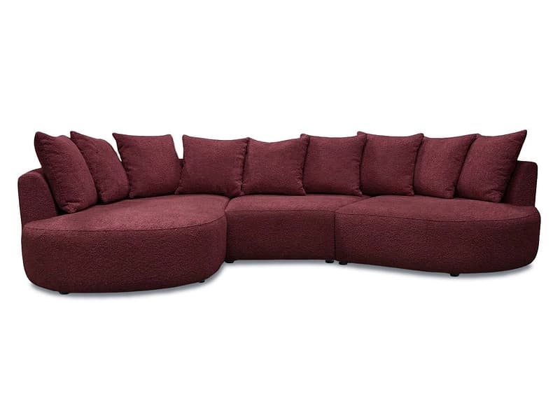 Ecksofa BOBOCHIC CALYPSO Boucle-Stoff bordeau