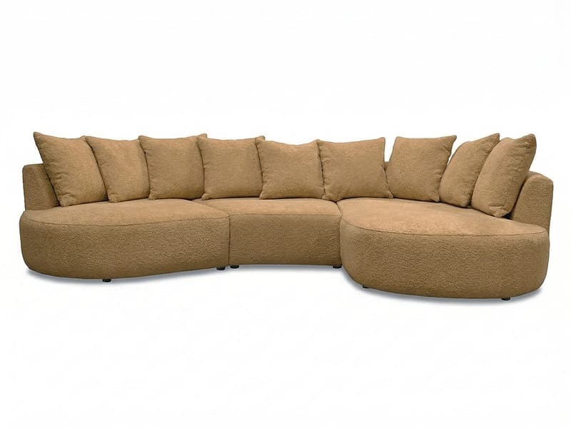 Ecksofa BOBOCHIC CALYPSO Boucle-Stoff ocker