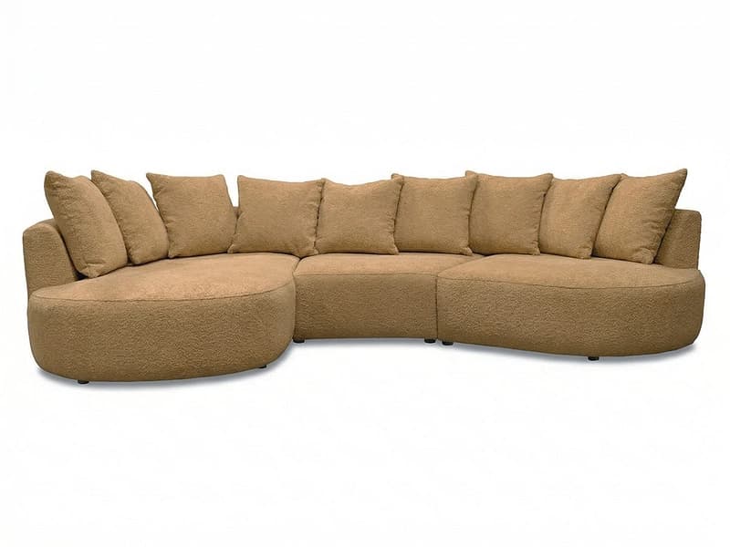 Ecksofa BOBOCHIC CALYPSO Boucle-Stoff ocker