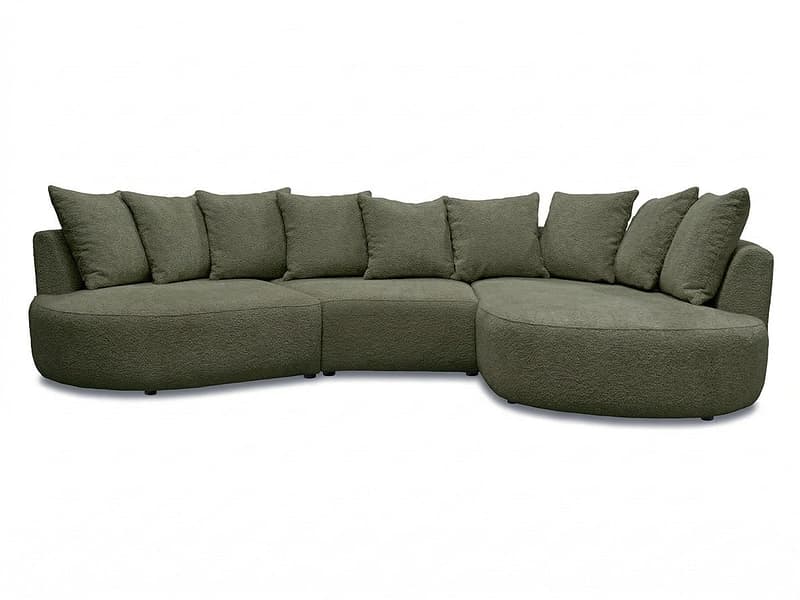 Ecksofa BOBOCHIC CALYPSO Boucle-Stoff grün
