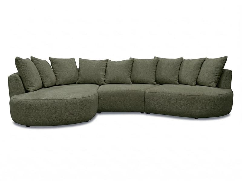 Ecksofa BOBOCHIC CALYPSO Boucle-Stoff grün