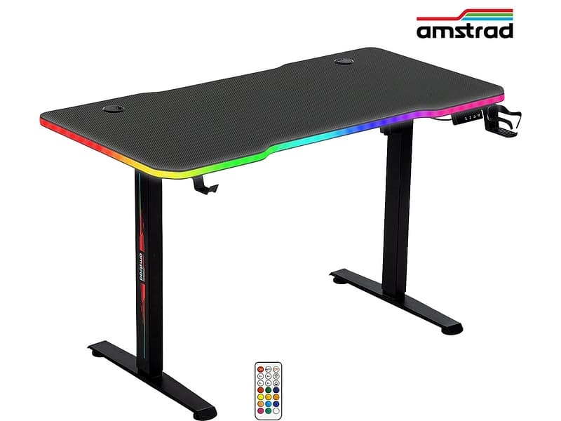 Elektrischer Gaming Schreibtisch AMSTRAD AMS-DESK120Z 60x120x73cm schwarz