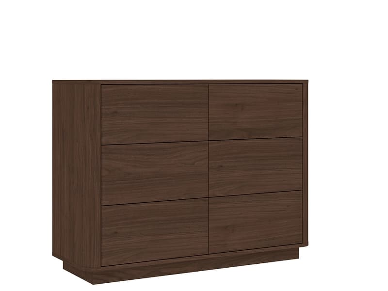 Kommode MOCHA 6 Schubladen 40x115.2x85.5cm nussbaum laminiert / matt / nussbaum
