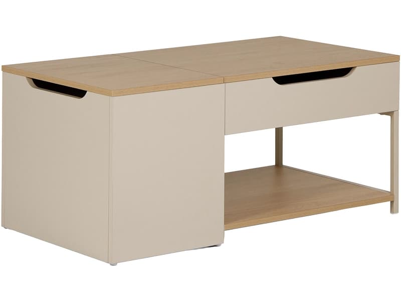 MARCKERIC Aufklappbarer Couchtisch VORI 50x90x42cm cremefarben