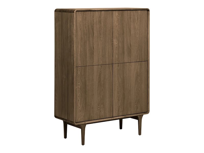 Kommode HOUSE NORDIC DARWIN 4 Türen 8 Schubladen 40x100x140cm dunkelbraun massives holz