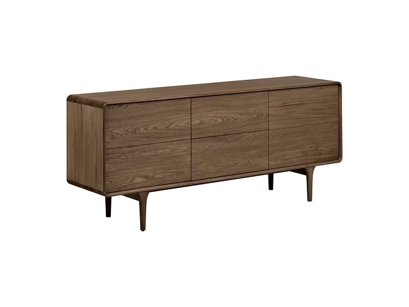 Sideboard HOUSE NORDIC DARWIN 5 Türen 6 Schubladen 180x75x45cm dunkelbraun massives holz