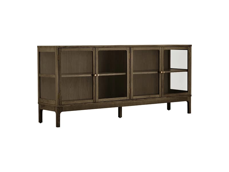 Sideboard HOUSE NORDIC ZAMORA 4 Türen 2 Schubladen 40x180x80cm dunkelbraun massives holz