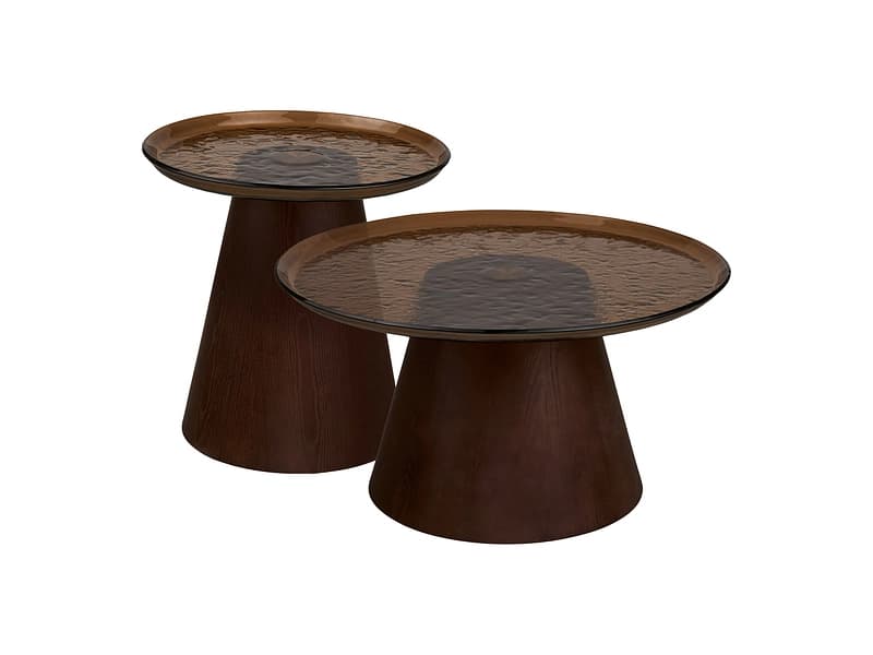 HOUSE NORDIC Set für Couchtische ORVIETO 80x80x42cm dunkelbraun