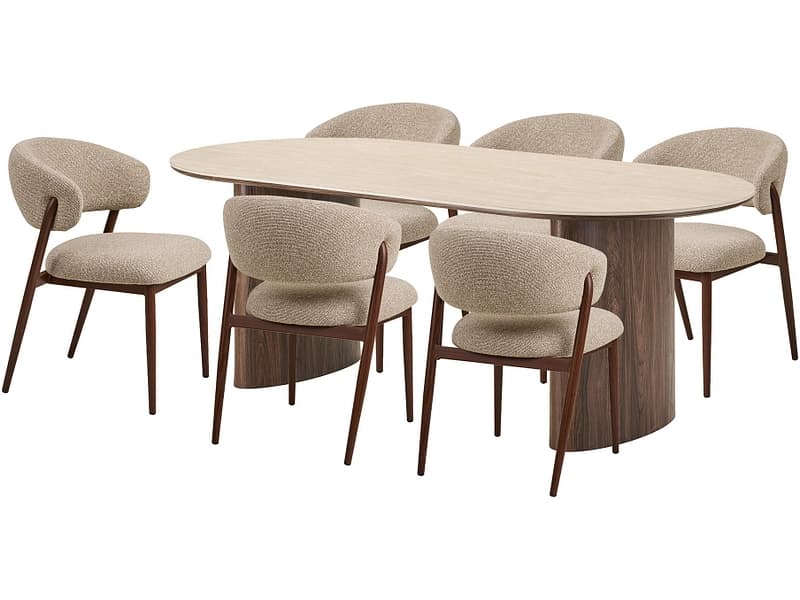 Set Tisch und 6 Stühle HOUSE NORDIC DELPHI