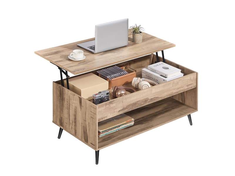 SONGMICS Couchtish RUSTIK 50x100x58.5cm braun
