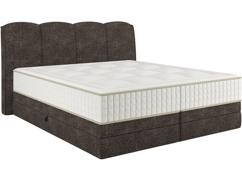 Boxspringbett STOCKHOLM braun 180x200cm halbfest