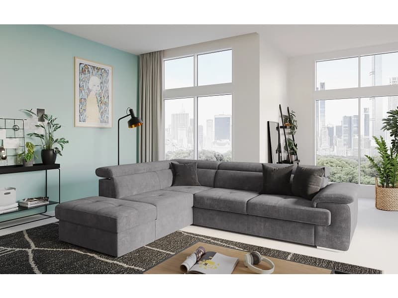 Ecksofa CORSA Stoff grau