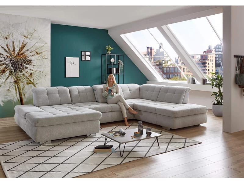 Ecksofa NOLAN Stoff grau