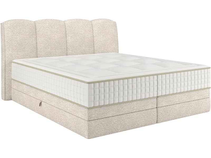 Boxspringbett STOCKHOLM beige 200x200cm halbfest