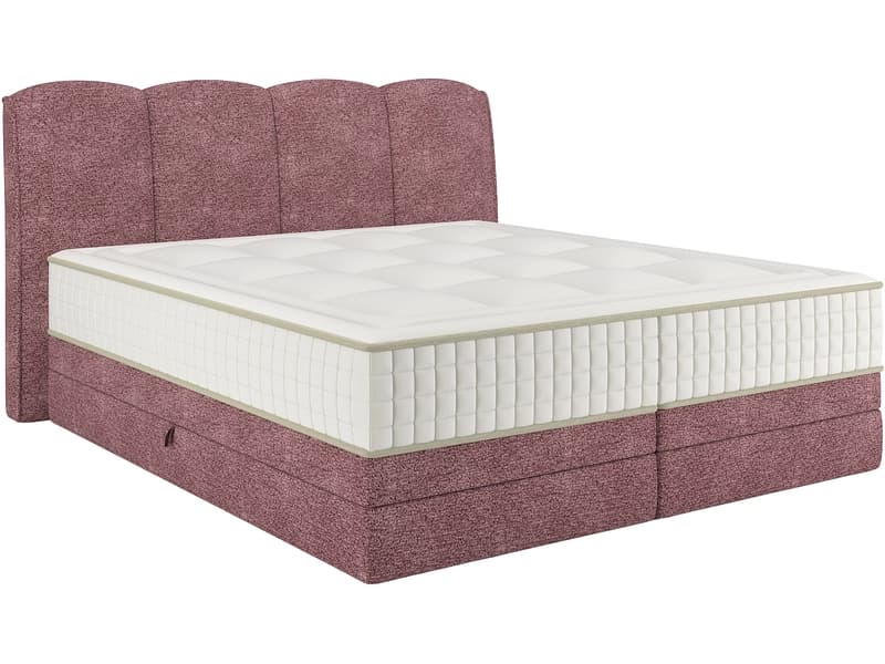 Boxspringbett STOCKHOLM rot 200x200cm halbfest