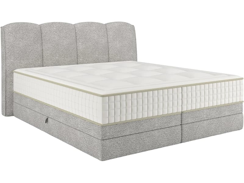 Boxspringbett STOCKHOLM hellgrau 200x200cm halbfest