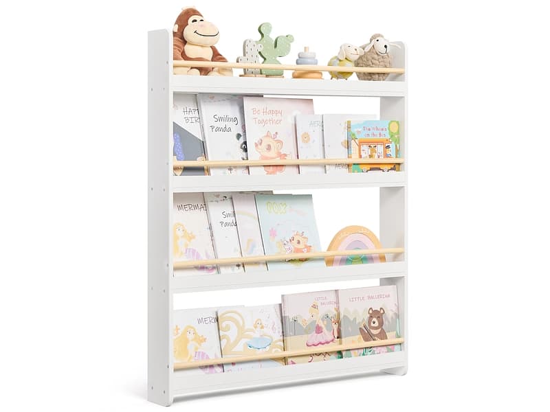SONGMICS Wandregal 12x80x100cm weiss