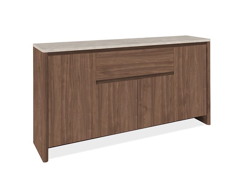 Sideboard GENF 4 Türen 1 Schublade 164x40x85cm nussbaum melamin