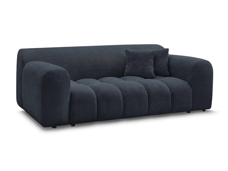 2er Sofa BOBOCHIC MELISSE Stoff mit Textur blau