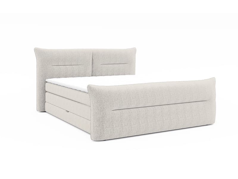 Boxspringbett ELANI beige 200x200cm halbfest